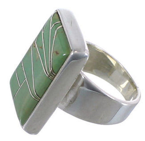 Well-Built Turquoise And Sterling Silver Ring Size 5 WX37459